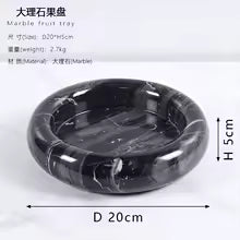 Creative Round Marble Fruit Plate Tabletop Ornament for Home Decor