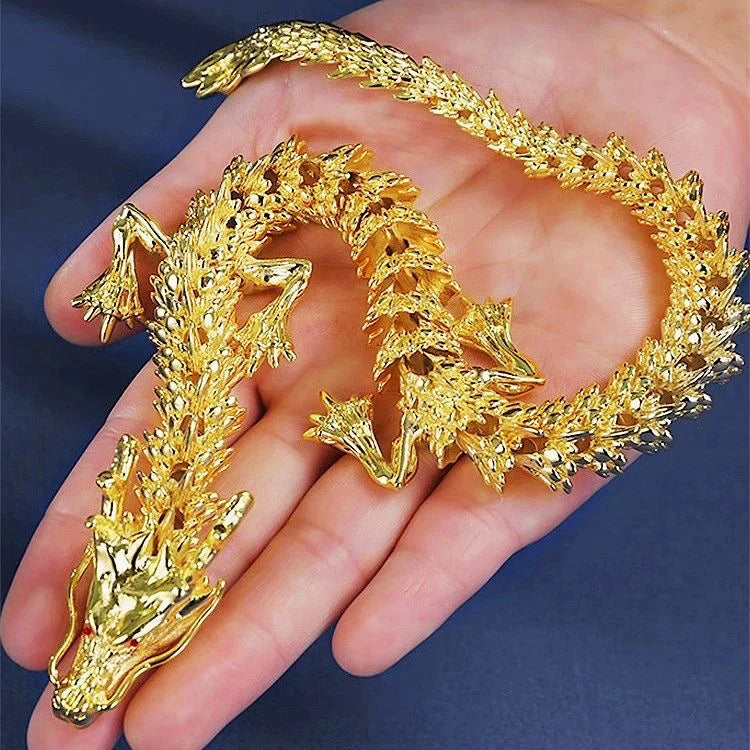 Modern Luxury Golden Dragon Alloy Sculpture Tabletop Ornament for Home Decor