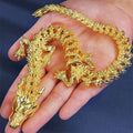 Modern Luxury Golden Dragon Alloy Sculpture Tabletop Ornament for Home Decor