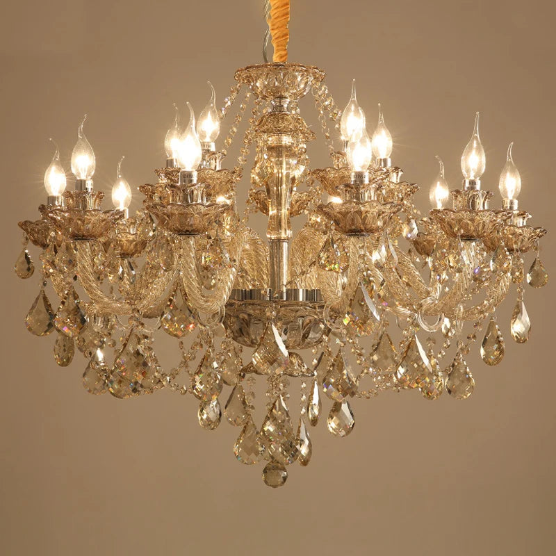 Luxury Crystal LED Ceiling Pendant Light for Living Room Villa