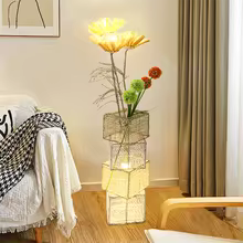 Modern Rattan Floor Lamp Standing Decorative Lighting for Living Room Bedroom Home Decor