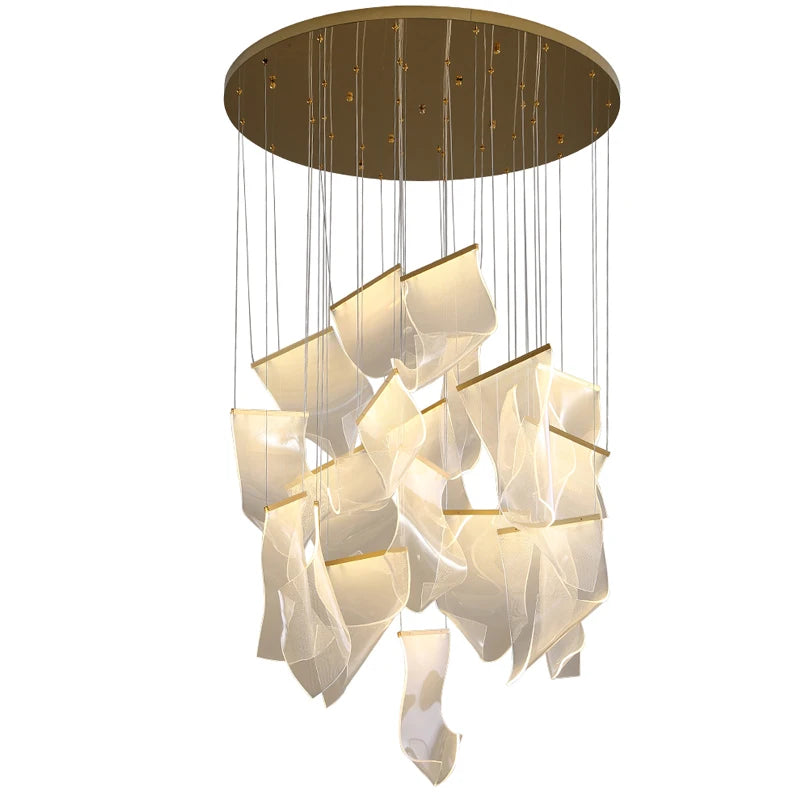 Modern LED Chandelier Aluminum Acrylic Pendant Light for Living Room