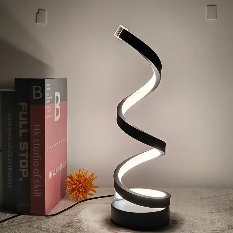 Modern Wavy Arc Desk Lamp Three-Color Dimming USB Powered