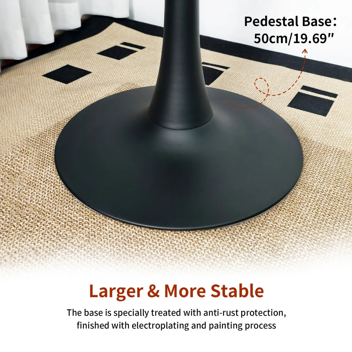 77cm Round Dining Table for 2-3 People Sintered Stone Top Stable Base Coffee Table Circle Kitchen Tables Chairs Not Included
