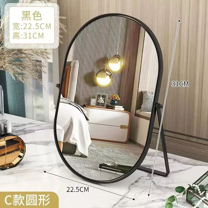 Luxury Rotating Metal Standing Mirror for Home Decor