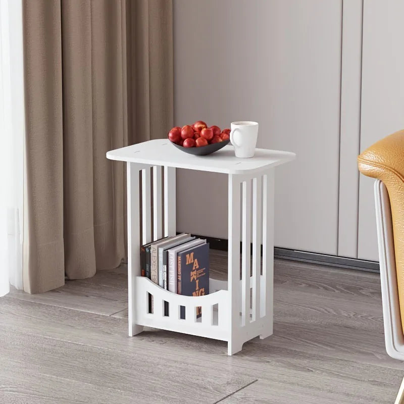 Modern Nordic Rectangle Storage Coffee Table Nightstand for Living Room Bedroom
