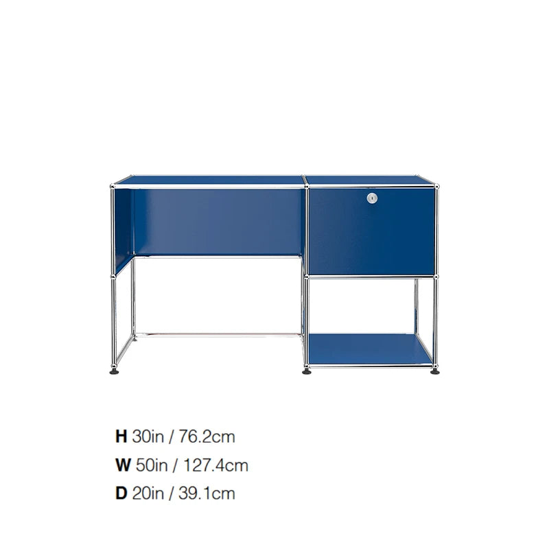Modern Modular Metal Standing Desk with Storage Cabinet Office Computer Table