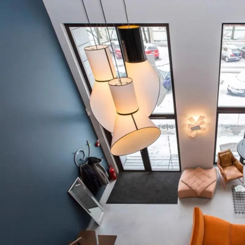 Nordic Fabric Horn Pendant Lamp Modern Chandelier