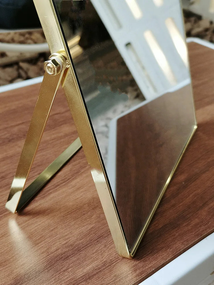 Luxury Rotating Metal Standing Mirror for Home Decor