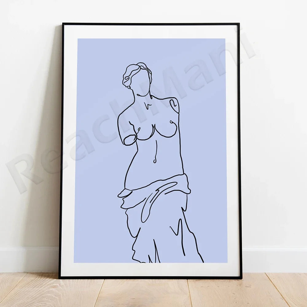 Retro Greek Goddess Canvas Painting Poster for Home Decor