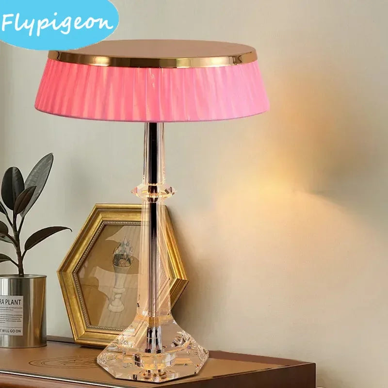 Nordic Crystal LED Desk Lamp Dimmable Warm Light