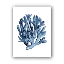 Coastal Blue Coral Watercolor Canvas Painting Poster for Home Decor