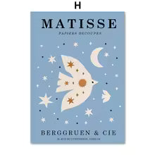 Abstract Matisse Coral Leaf Canvas Painting Poster for Home Decor