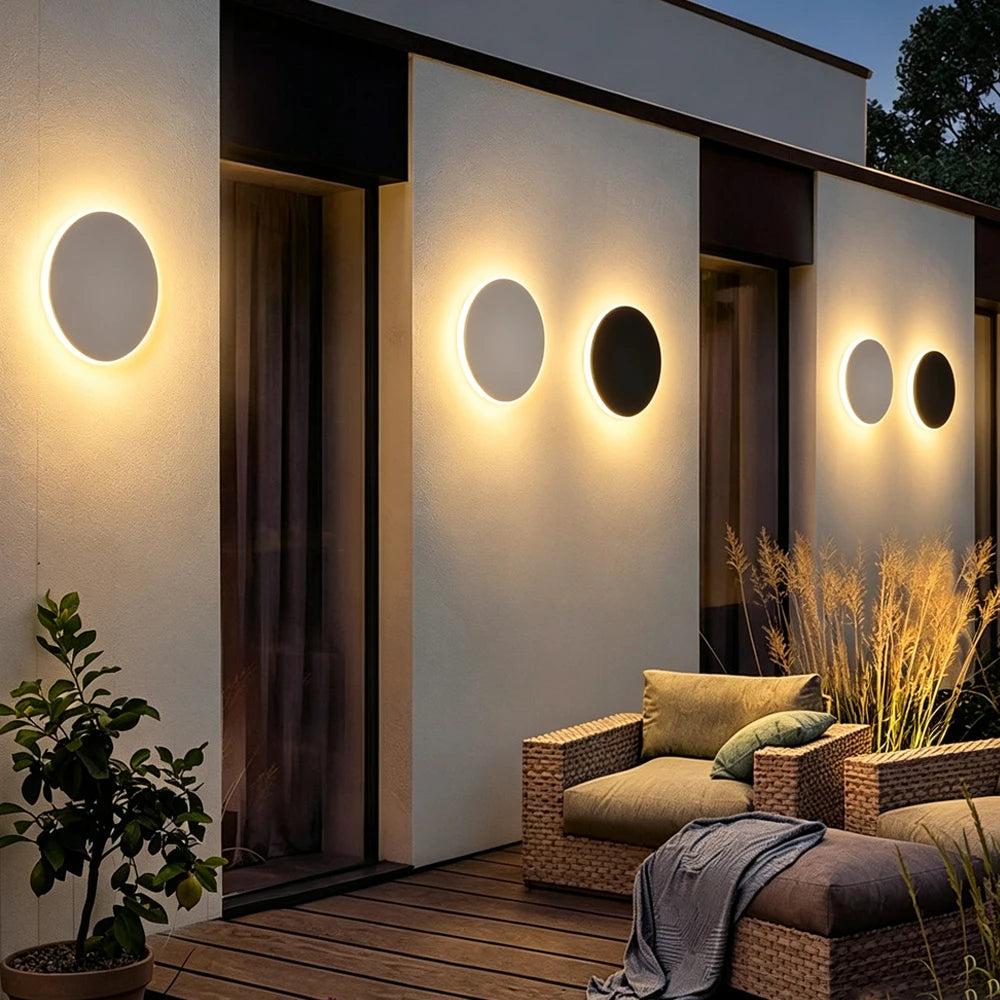 Round LED Wall Light IP65 Waterproof Outdoor Corridor Entrance Porch Bedroom Exterior Decoration Lighting
