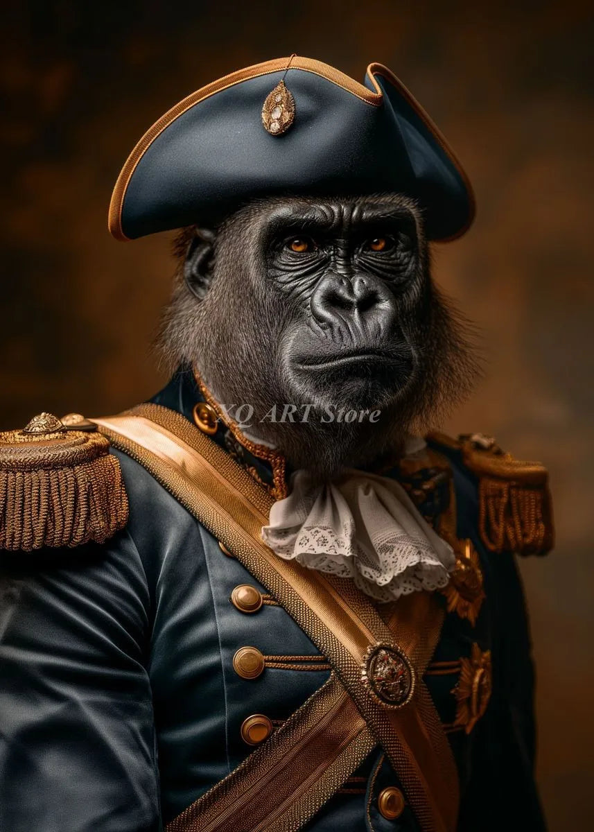 Vintage Victorian Renaissance Animal Portrait Canvas Wall Art Painting for Living Room