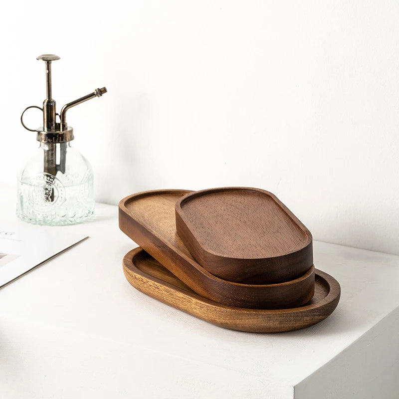 Japanese Style Solid Wood Food Plate Serving Tray Home Decor