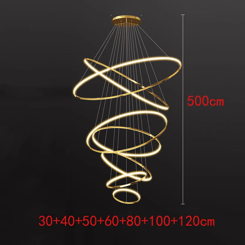 Nordic Metal Multi-Light LED Pendant Chandelier for Living Room Dining Room