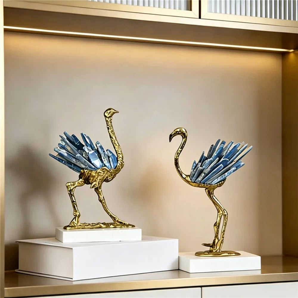 Modern Crystal Swan Sculpture Tabletop Figurine for Home Decor
