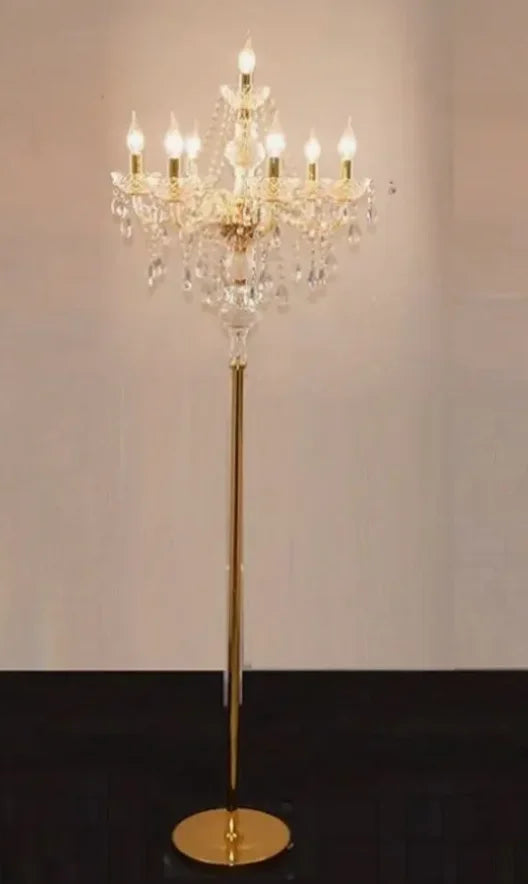 Luxury Crystal Floor Lamp with LED Bulbs for Living Room Bedroom