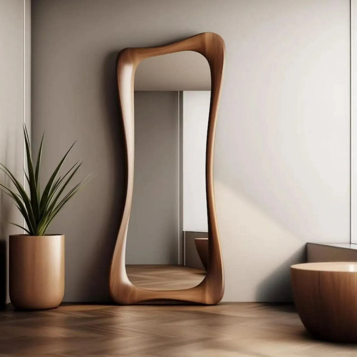 Nordic Luxury Full Length Floor Standing Mirror for Home Decor