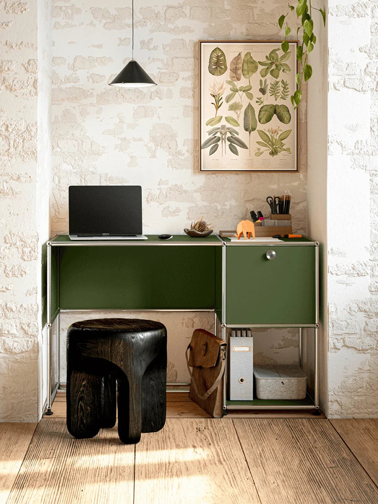 Modern Modular Metal Standing Desk with Storage Cabinet Office Computer Table
