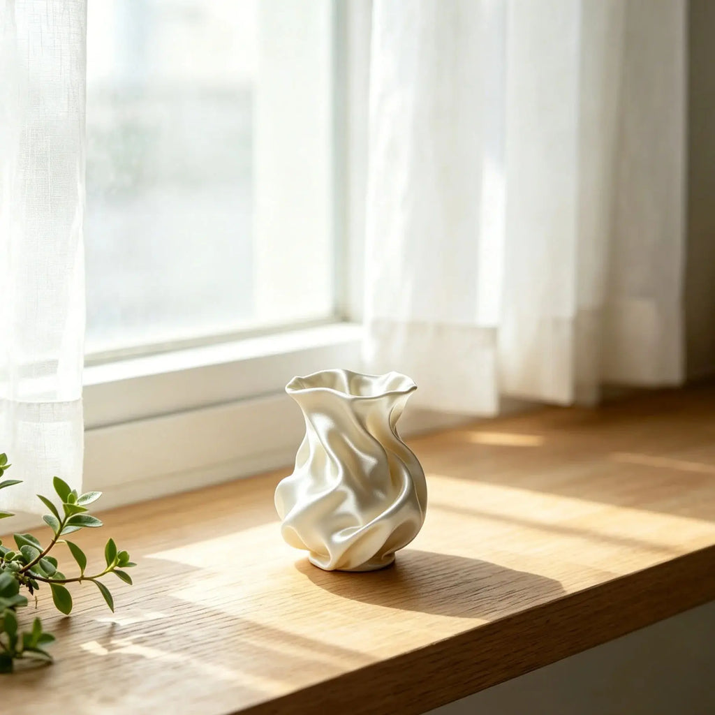 Modern 3D Printed Plastic Flower Vase Tabletop Ornament for Home Decor