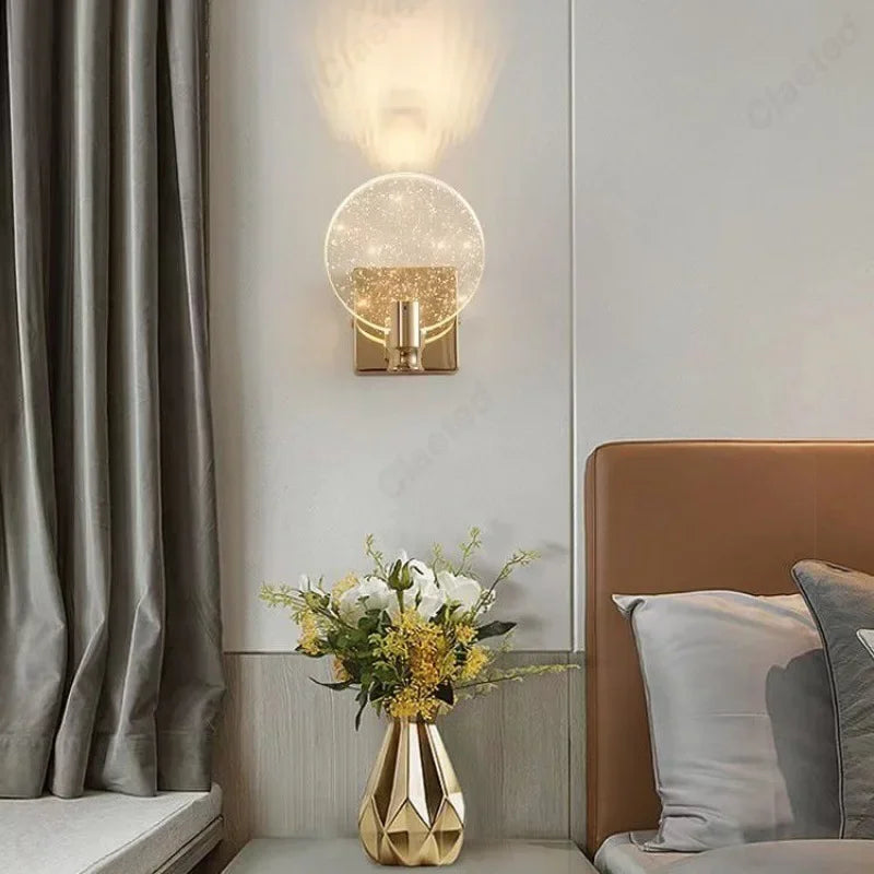 Modern Crystal LED Wall Lamp Indoor Lighting Living Room Bedroom Study