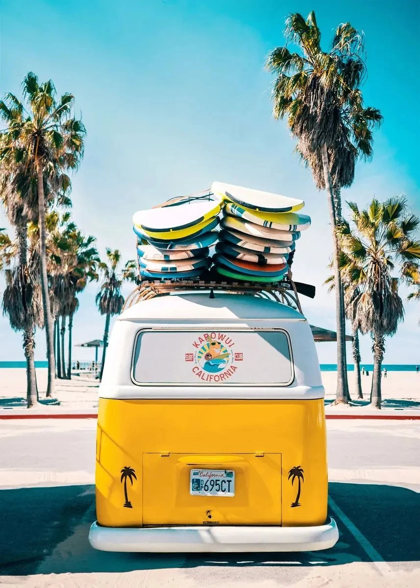 Nordic Summer Beach Surfing Canvas Painting Poster for Home Decor