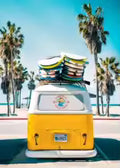 Nordic Summer Beach Surfing Canvas Painting Poster for Home Decor