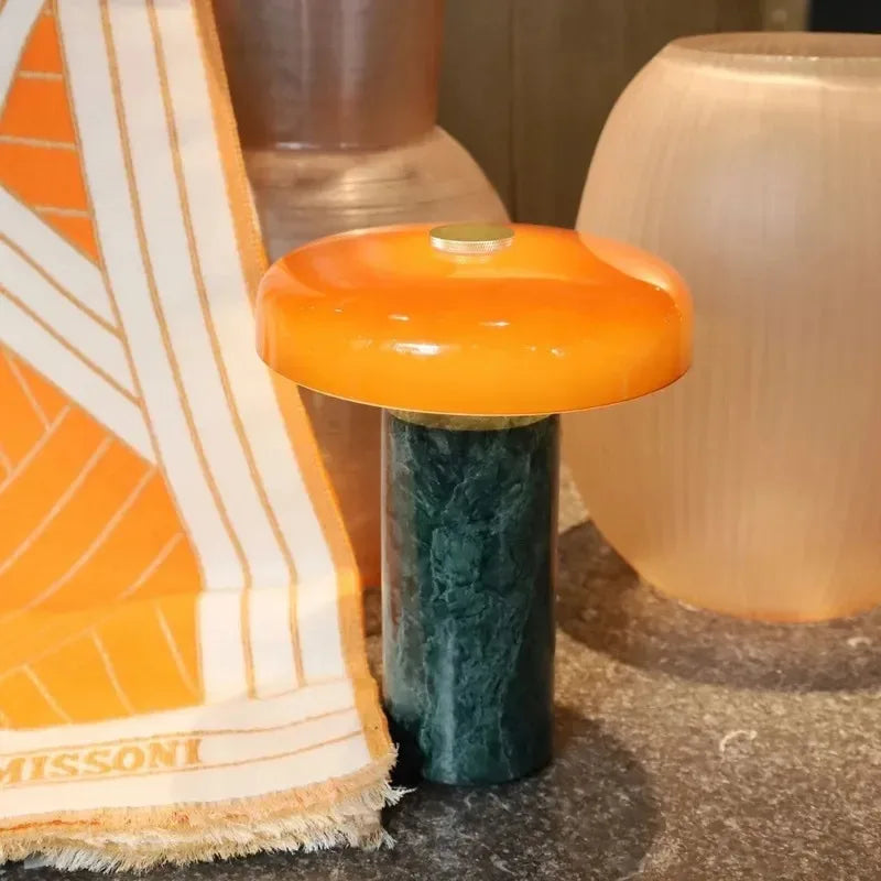 Rechargeable Marble Desk Lamp with Touch Control for Bedroom Study Living Room