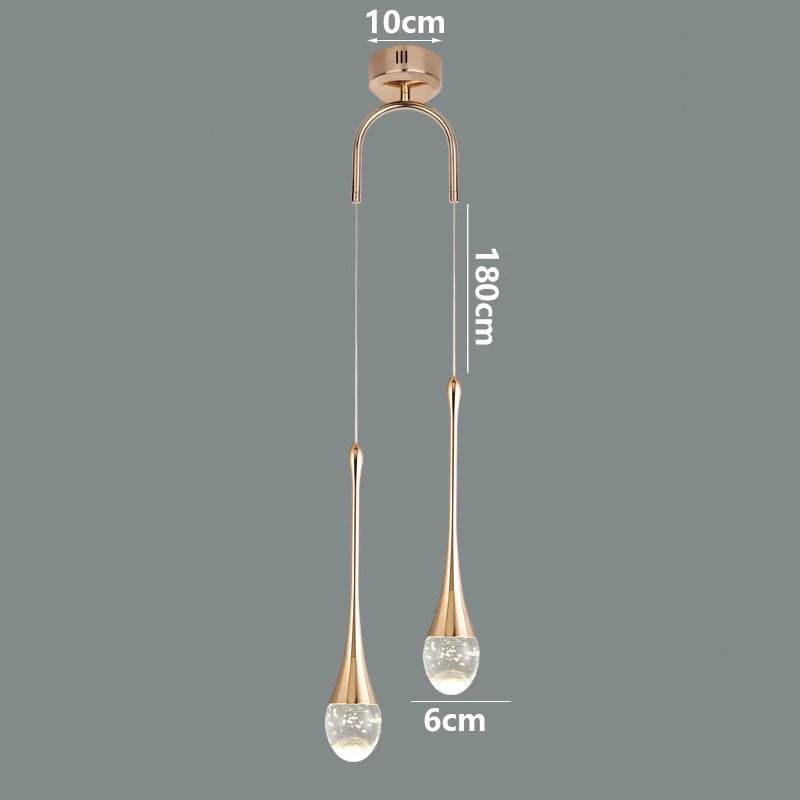 Modern LED Crystal Adjustable Pendant Light for Living Room Bedroom