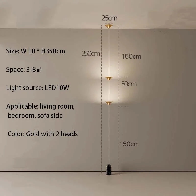 Modern LED Cone Floor Lamp Pendant Light Living Room Bedroom Bedside Sofa Side Ambient Hanging Line Light