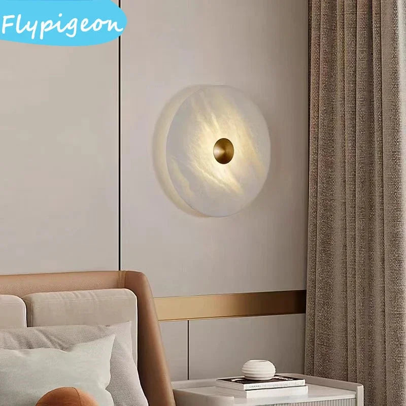 Modern Natural Marble LED Wall Lamp Living Room Bedroom