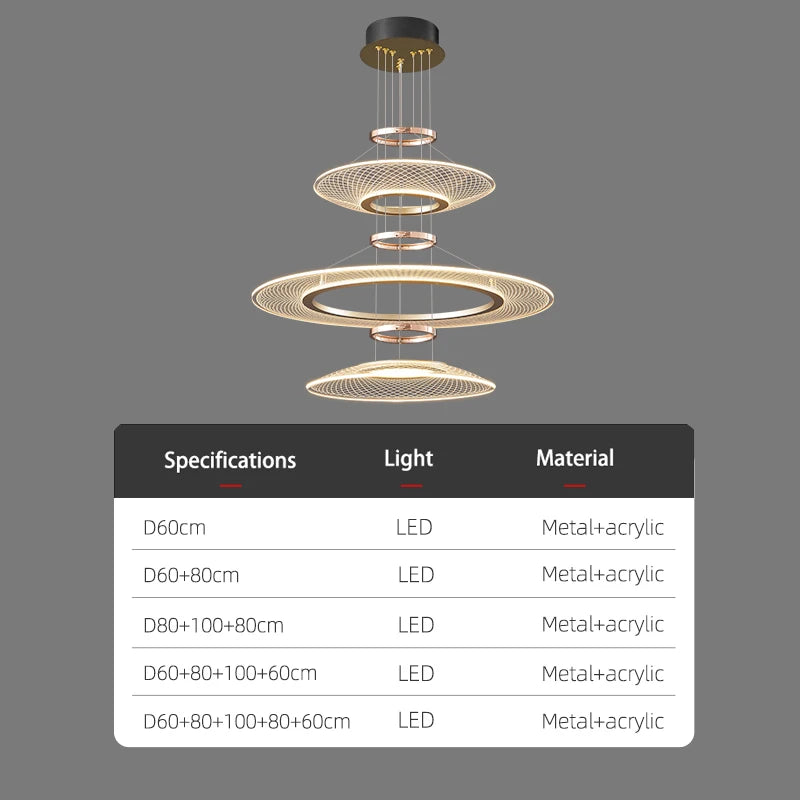 Modern Acrylic Pendant Light for Living Room Dining Table Chandelier LED Hanging Lamp Home Decor Easy Installation