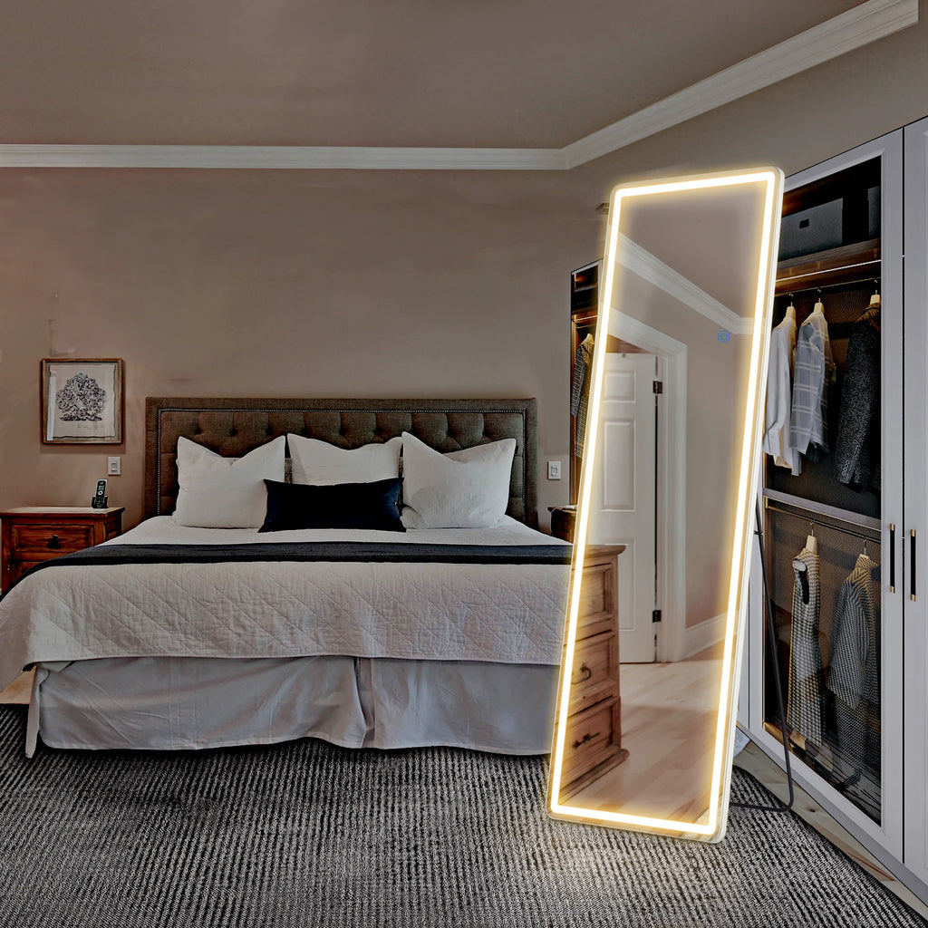 Modern LED Full Length Standing Mirror for Home Decor