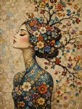 Boho Abstract Floral Woman Canvas Painting Poster for Home Decor
