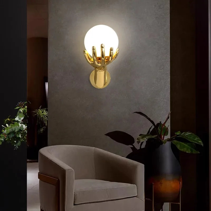 Modern Resin Glass LED Wall Lamp Indoor Decorative Lighting Living Room Study Corridor Bedside