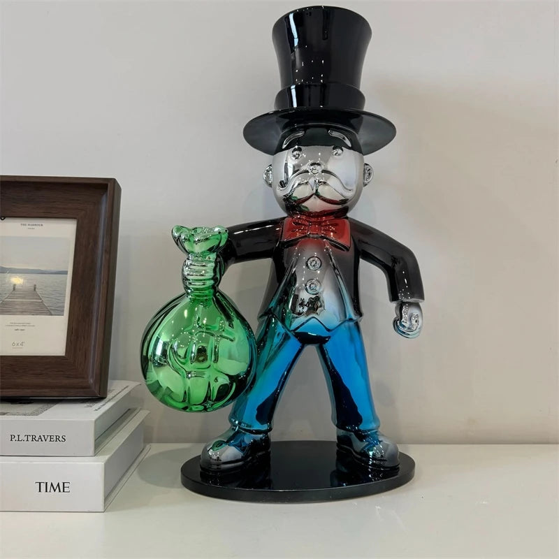 Modern Electroplated Resin Sculpture Tabletop Figurine for Living Room Decor