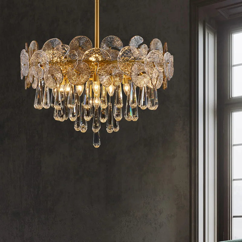 Modern Crystal LED Pendant Chandelier for Living Room Dining Room