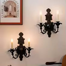 Vintage Iron Wall Mounted Candlestick Pendant Candle Holder for Home Decor