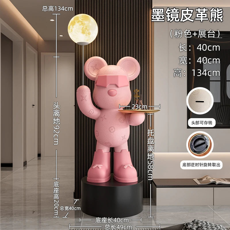 Nordic Resin Bear Floor Statue Figurine for Living Room Decor