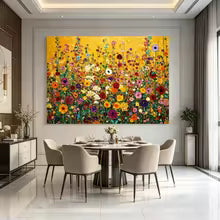 Vibrant Abstract Wildflowers Canvas Painting Poster for Home Decor