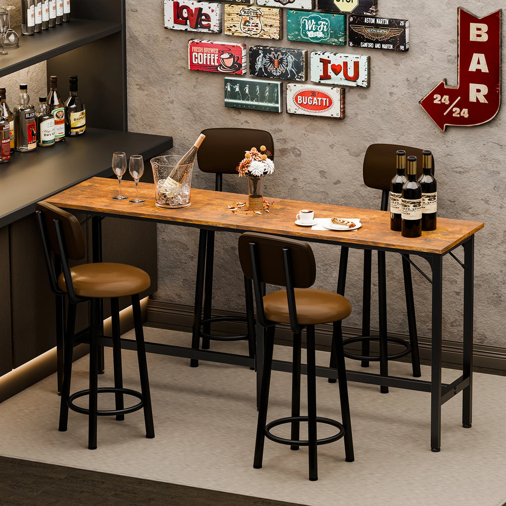 71 Inch Rectangular High Top Coffee Table Counter Height Bar Table Side Table Standing Desk Dining Table