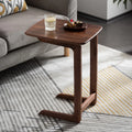 C-Shaped Side Table with Storage Shelf for Living Room