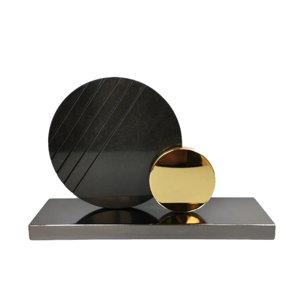 Modern Luxury Ring Metal Sculpture Tabletop Ornament for Home Decor