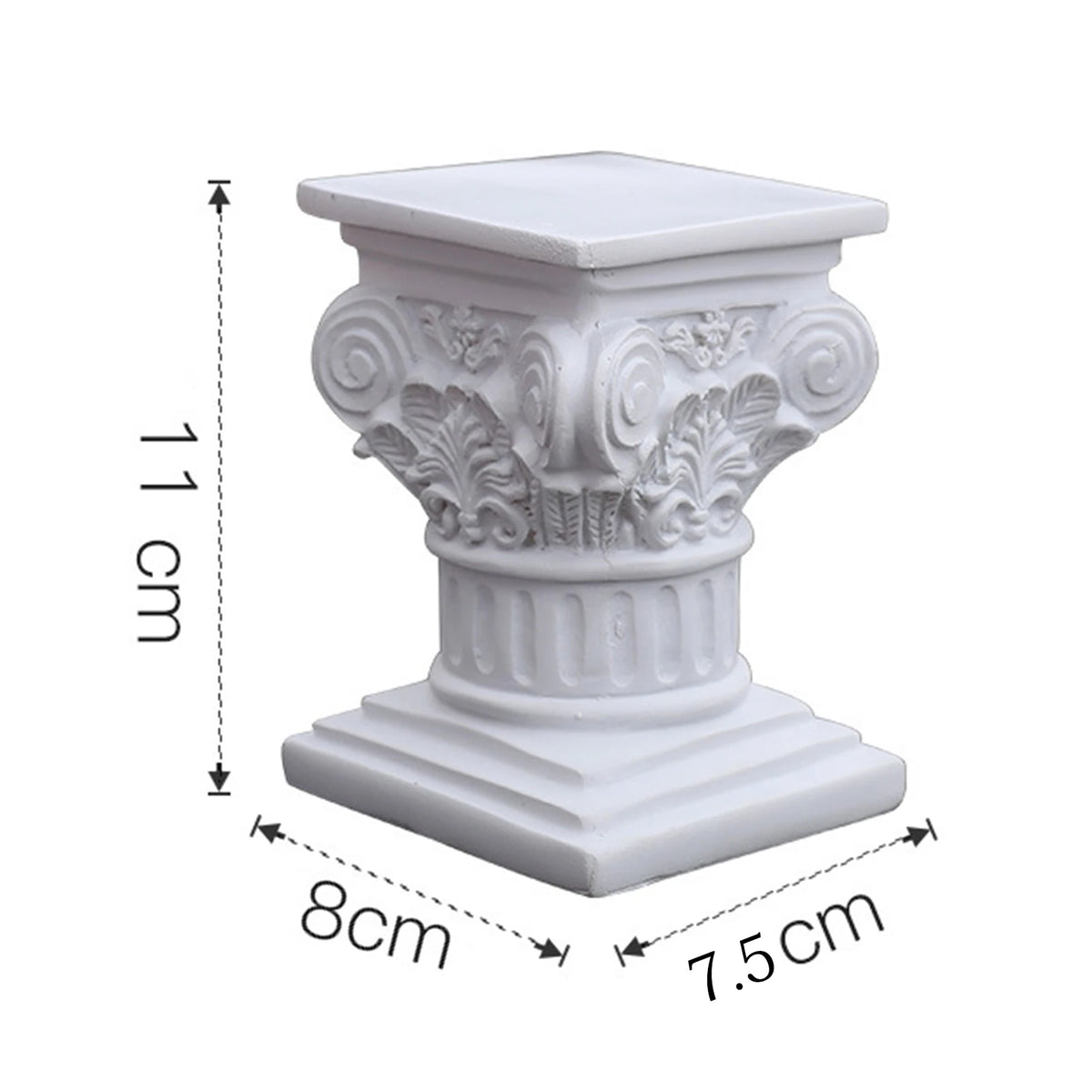 Classic White Roman Pillar Resin Statue Tabletop Ornament for Home Decor