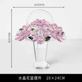 Modern Crystal Flower Basket Sculpture for Tabletop Decor