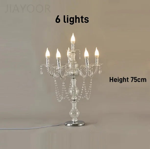 Luxury Crystal Floor Lamp with LED Bulbs for Living Room Bedroom