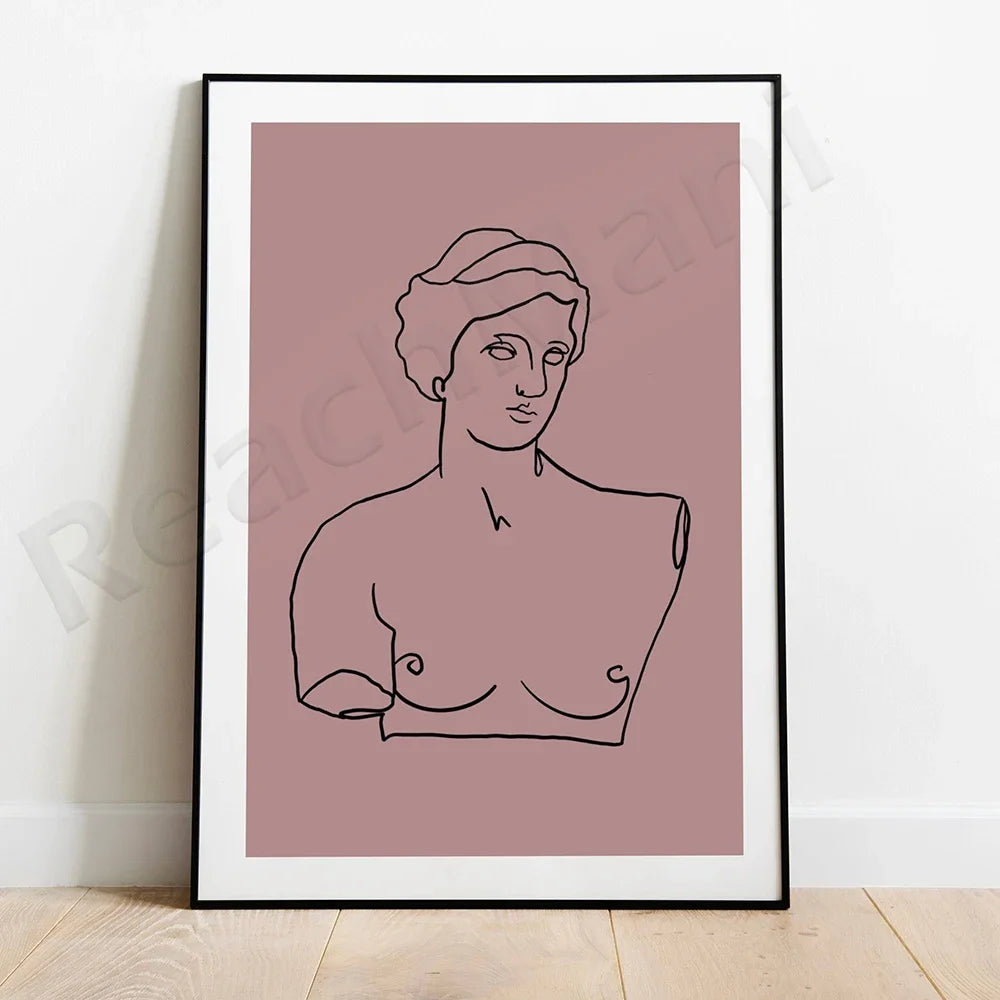 Retro Greek Goddess Canvas Painting Poster for Home Decor