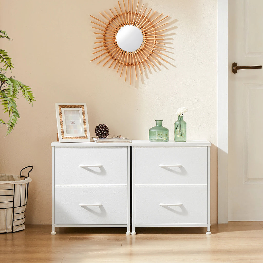 Modern Nightstand with 2 Fabric Drawers Bedside Table End Table